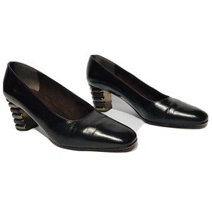 Vintage Women's Stuart Weitzman Dark Brown Leather Loafers Size 7 Pump Shoes